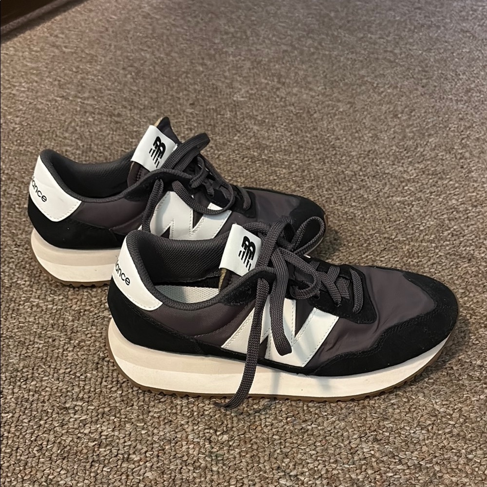 New Balance Black and White 237 Sneakers